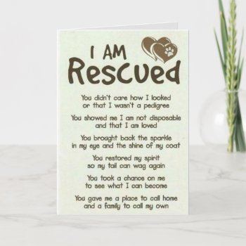 I Am Rescued Best Dog Dad Card by JustLoveRescues at Zazzle