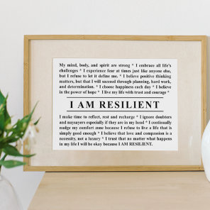 I AM RESILIENT Inspirational Wall Art