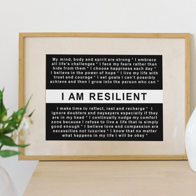 I AM RESILIENT Motivational Wall Art (Creator Uploaded)