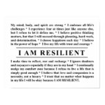 I AM RESILIENT Poster to Inspire and Motivate You I AM RESILIENT Poster to Inspire and Motivate You