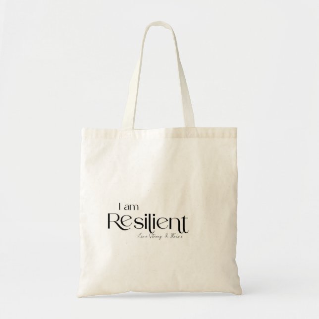 I Am Resilient Trendy Tote Bag (Front)