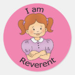 I Am Reverent Classic Round Sticker at Zazzle