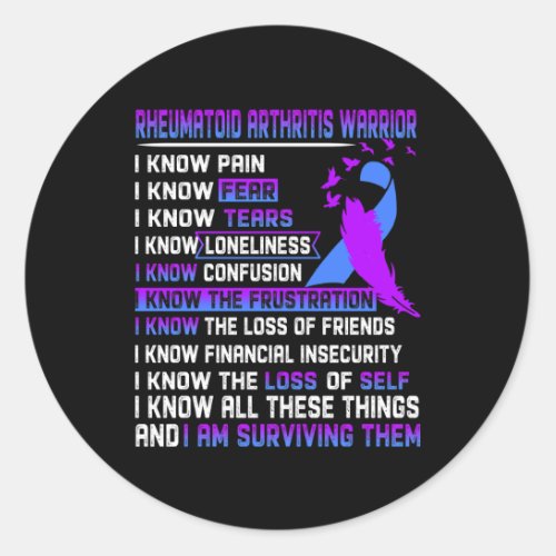 I Am Rheumatoid Arthritis Warrior  Classic Round Sticker