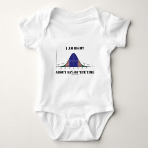 I Am Right About 95% Of The Time Bell Curve Humor Baby Bodysuit