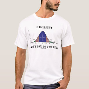 I Am Right About 95% Of The Time Bell Curve Humor T-Shirt