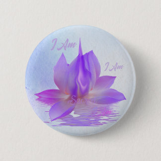 I Am Sacred Violet Flame Lotus Button