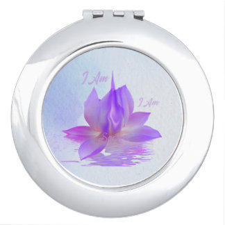 I Am Sacred Violet Flame Lotus Compact Mirror