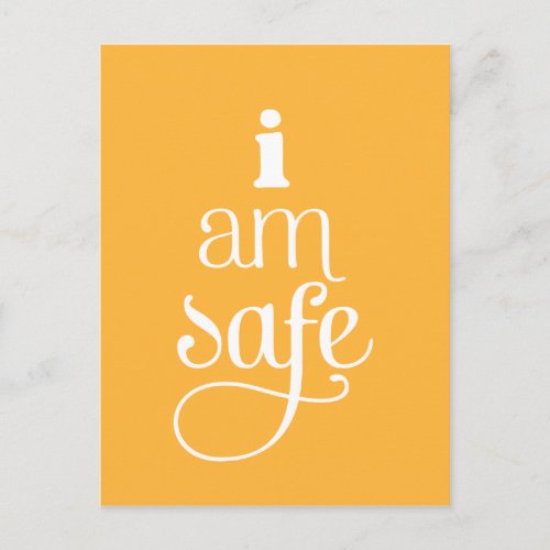 I am Safe Affirmation Postcard