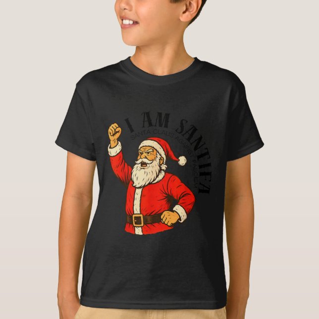 I Am Santifa Santa Claus Anti Fascism Christmas Au T-Shirt (Front)