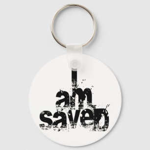 I AM Saved Christian Keychain