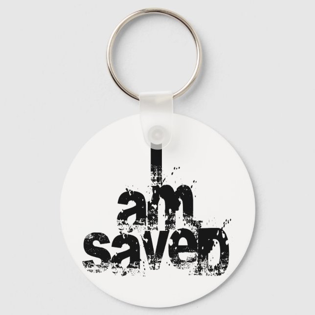 I AM Saved Christian Keychain (Front)