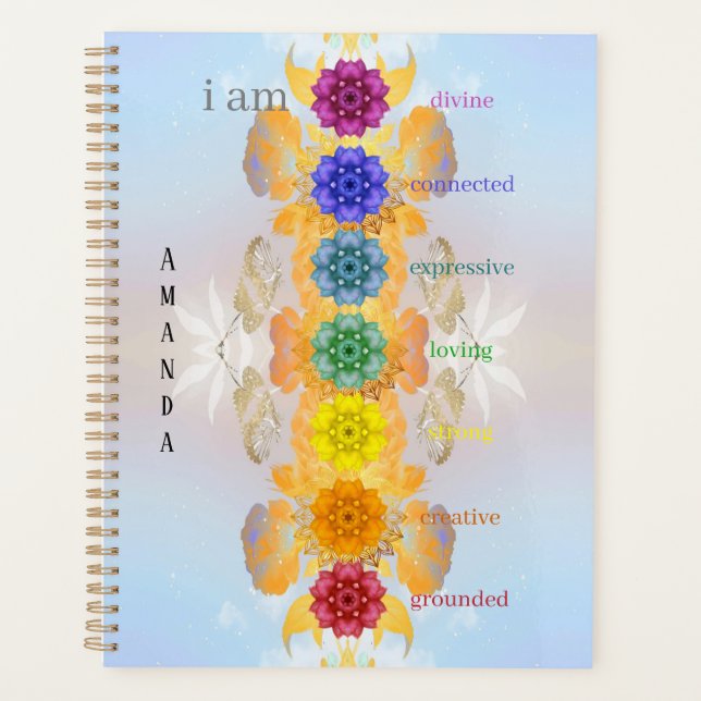 I am Seven Chakra Mandala Personalized Planner (Front)