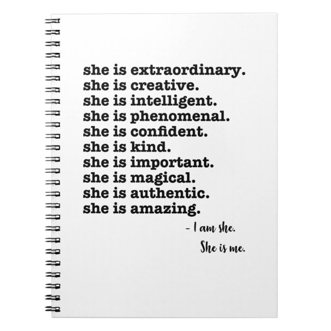 I am She. She is Me. Notebook (Front)