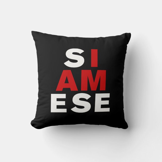 I AM SIAMESE THROW PILLOW (Front)