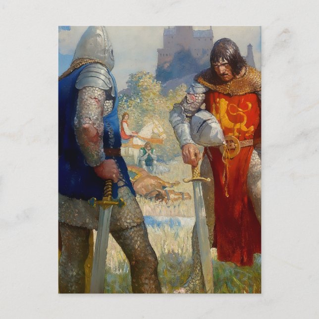 “I Am Sir Lancelot du Lake” by NC Wyeth Postcard (Front)