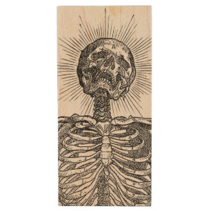 I am Skeleton! Wood Flash Drive