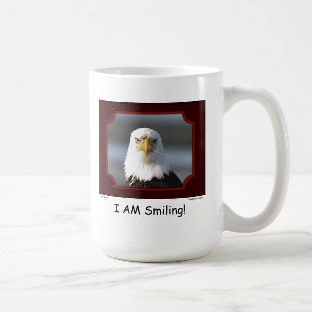"I AM Smiling!" Bald Eagle Coffee Mug (Right)