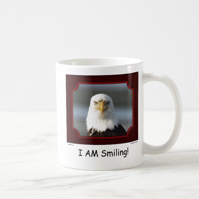 "I AM Smiling!" Bald Eagle Mug (Right)