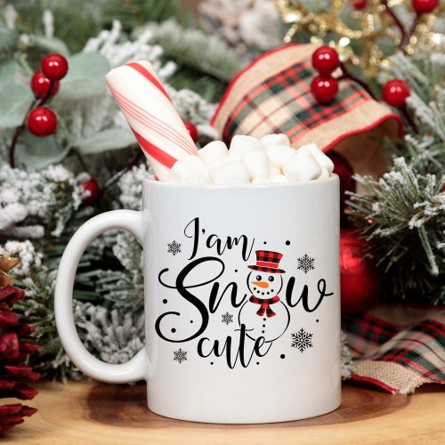 I am Snow Cute Fun Holiday Snowman Coffee Mug