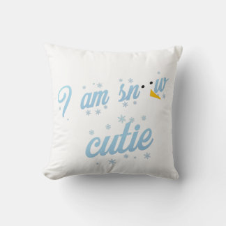 I am snow cutie throw pillow