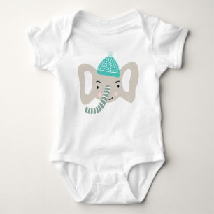 I AM SO CUTE   FUNNY WINTER ELEPHANT   SCANDI   BABY BODYSUIT