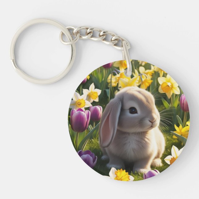 I Am So Hoppy It Is Spring Keychain (Front)