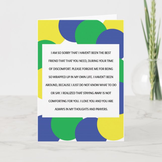 I Am So Sorry, Empathy Card (Front)
