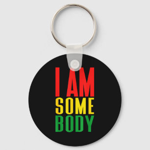 I am somebody positive affirmation retro keychain