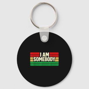 I am somebody positive affirmation retro keychain