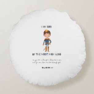 I Am Son Of The King Colorful Cute Nursery Kids Round Pillow