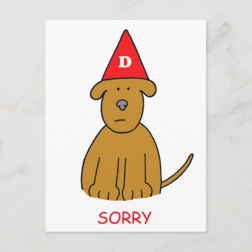 I am Sorry Cute Cartoon Puppy Postcard