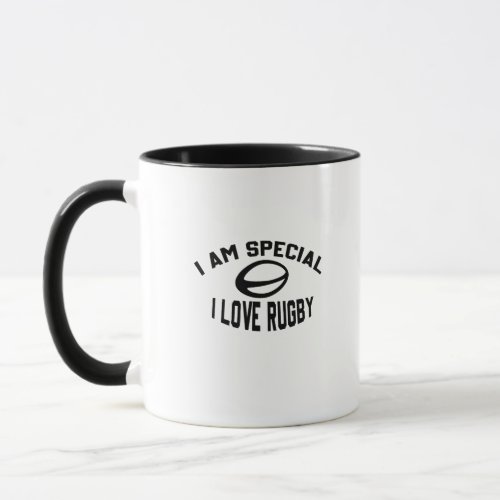 I AM SPECIAL I LOVE RUGBY  MUG