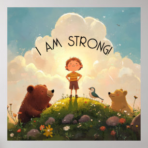 I Am Strong Boys Affirmation Poster
