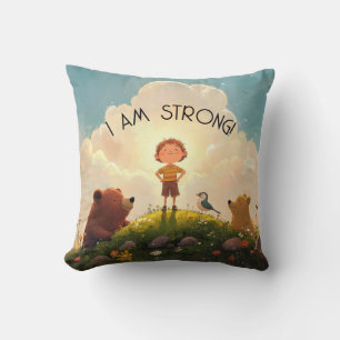 I Am Strong Boys Affirmation Throw Pillow