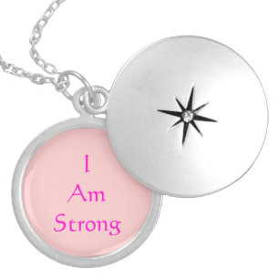 I AM STRONG Brave Locket Necklace for Girl Present