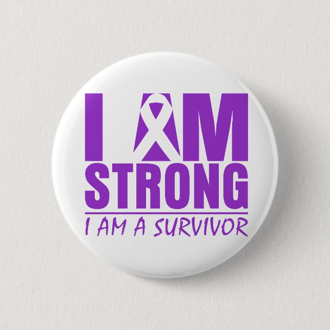 I am Strong - I am a Survivor - "Sjogrens Syndrome Button (Front)