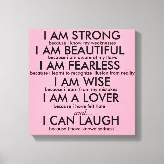 I AM STRONG Poster Canvas Print