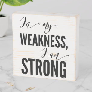 I Am Strong Wood Box Sign
