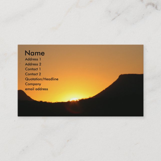 i am sunrise business card (Front)