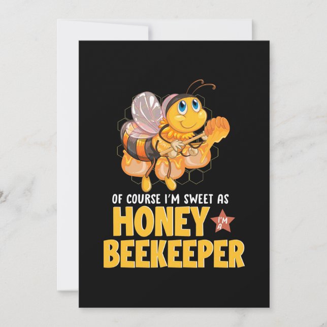 I Am Sweet As Honey Beekeeper Invitation (Front)