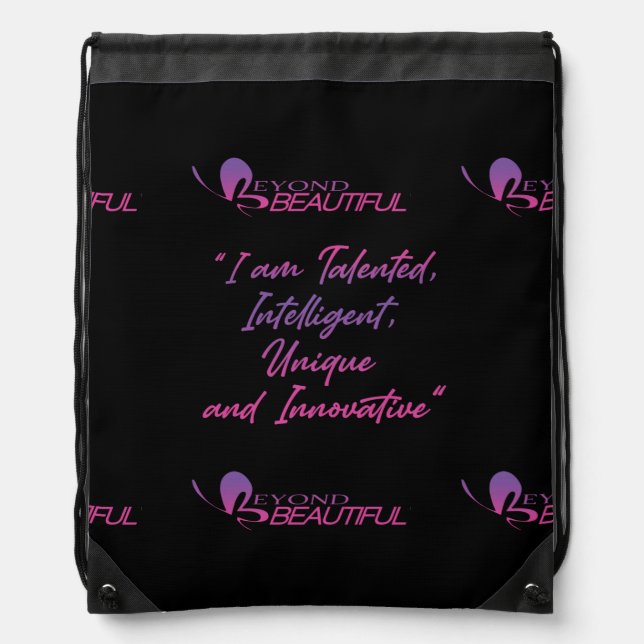 I am Talented, Intelligent, Unique and Innovative! Drawstring Bag (Front)