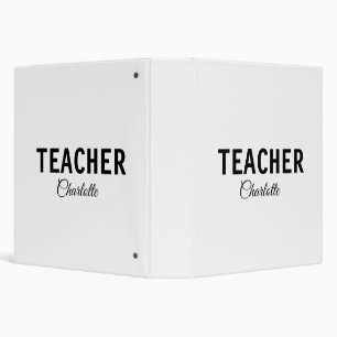 I am teacher school Collegeadd your name text simp 3 Ring Binder