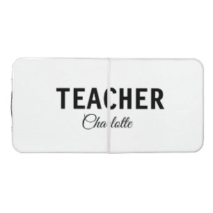 I am teacher school Collegeadd your name text simp Beer Pong Table