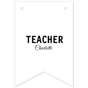 I am teacher school Collegeadd your name text simp Bunting Flags
