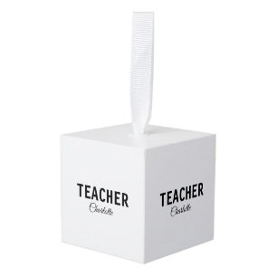 I am teacher school Collegeadd your name text simp Cube Ornament