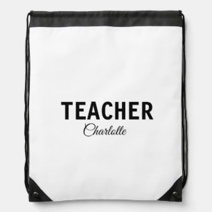 I am teacher school Collegeadd your name text simp Drawstring Bag