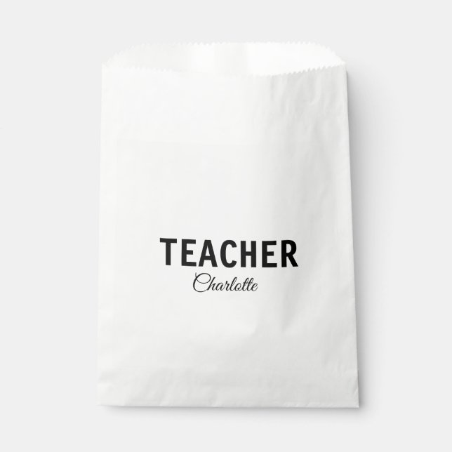 I am teacher school Collegeadd your name text simp Favor Bag (Front)