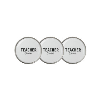 I am teacher school Collegeadd your name text simp Golf Ball Marker