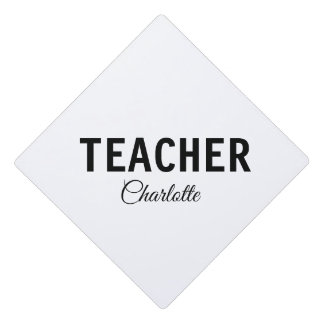 I am teacher school Collegeadd your name text simp Graduation Cap Topper