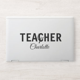 I am teacher school Collegeadd your name text simp HP Laptop Skin
